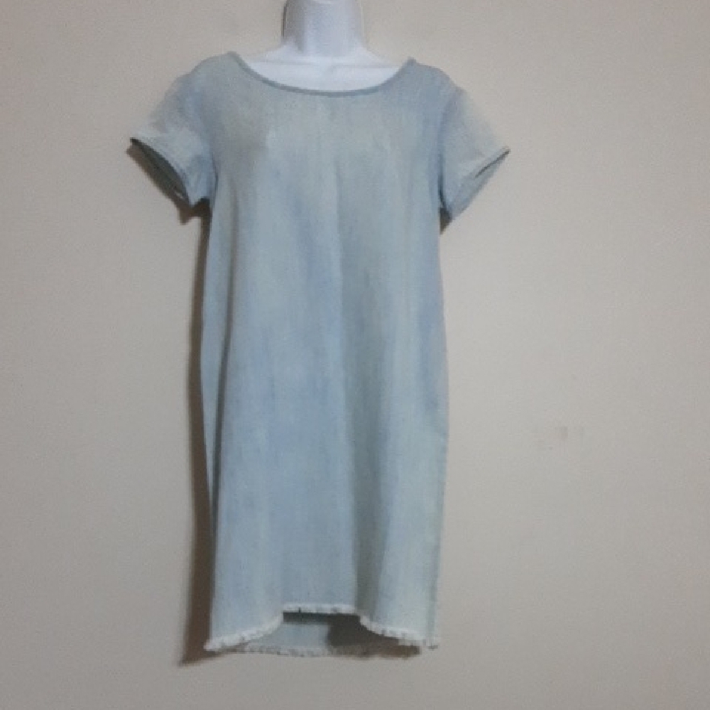 Cloth & Stone Light Blue Denim Dress Women XS Beach Vacation Casual Boho Linen